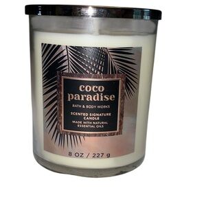 Bath & Body Works Coco Paradise single wick candle 8 oz summer scents New